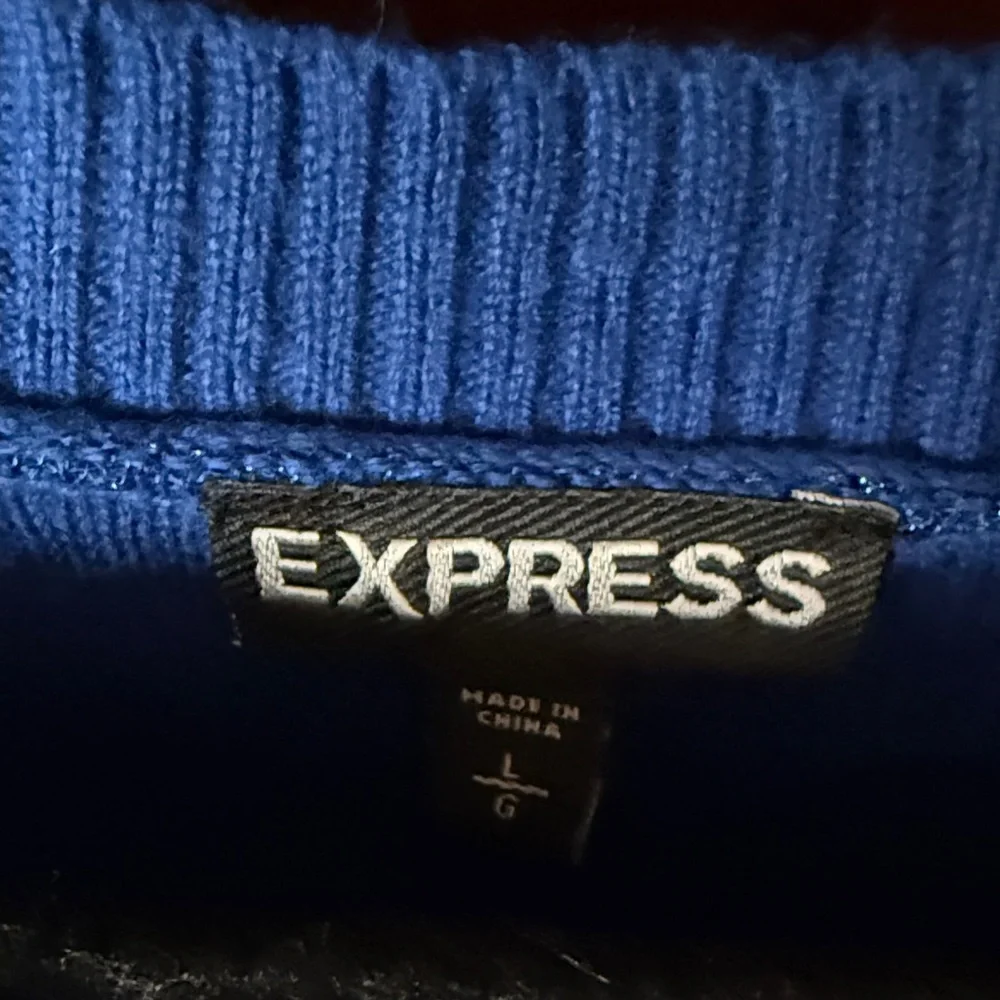 Express Vibrant Blue Knit Longline Sweater - Picture 2 of 4
